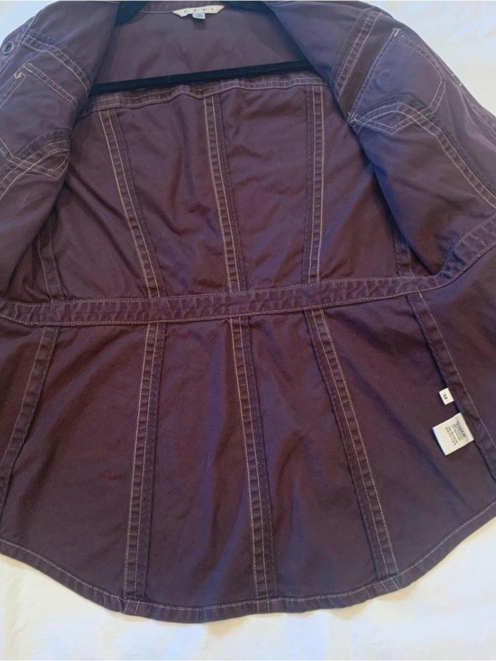 CAbi Halftime Safari #162 Raisin Brown Button-Front Jean Jacket size M - Picture 3 of 5